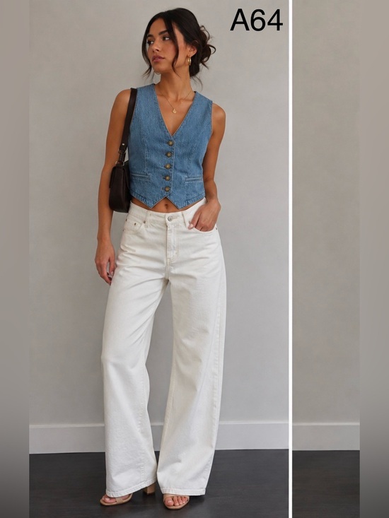 Zara Jackets & Blazers - ZARA Blue Denim Button Vest,Size XS